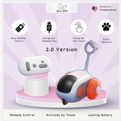 Ovo Pet 智能互动 2.0 宠物玩具车 Mainan Kucing Kereta Pintar Interaktif 2.0 猫玩具猫逗逗器猫球 Mainan
