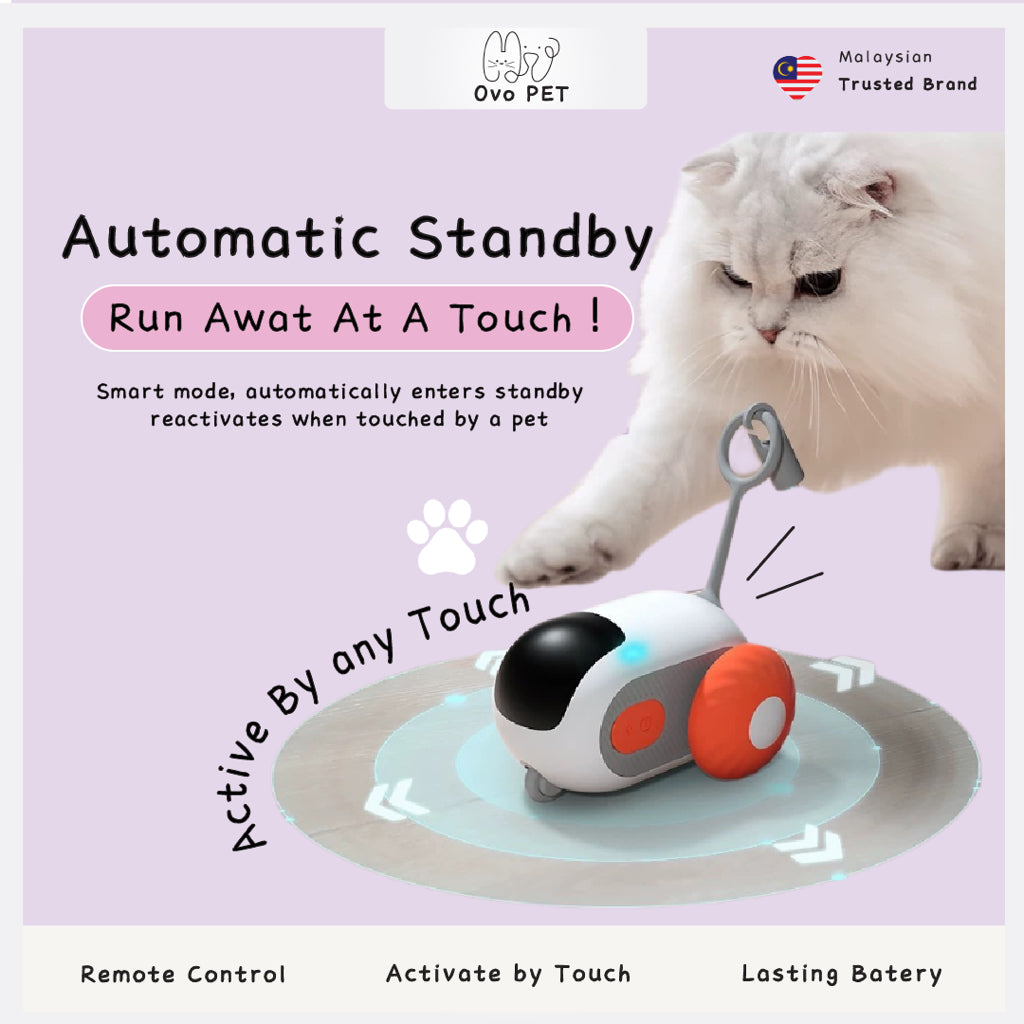 Ovo Pet 智能互动 2.0 宠物玩具车 Mainan Kucing Kereta Pintar Interaktif 2.0 猫玩具猫逗逗器猫球 Mainan